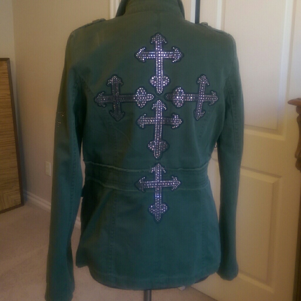 Miss Me Distressed Military Jacket - Picture 4 of 7